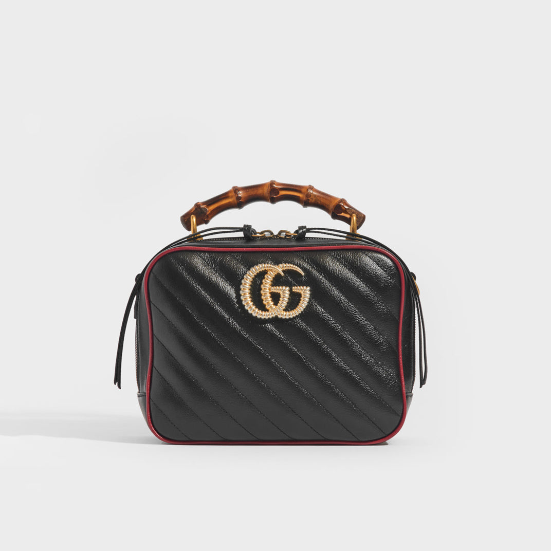 Gucci GG Marmont Small Matelassé Shoulder Bag with Bamboo Handle