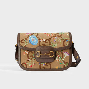 Gucci Horsebit 1955 jumbo GG mini bag in camel and ebony canvas
