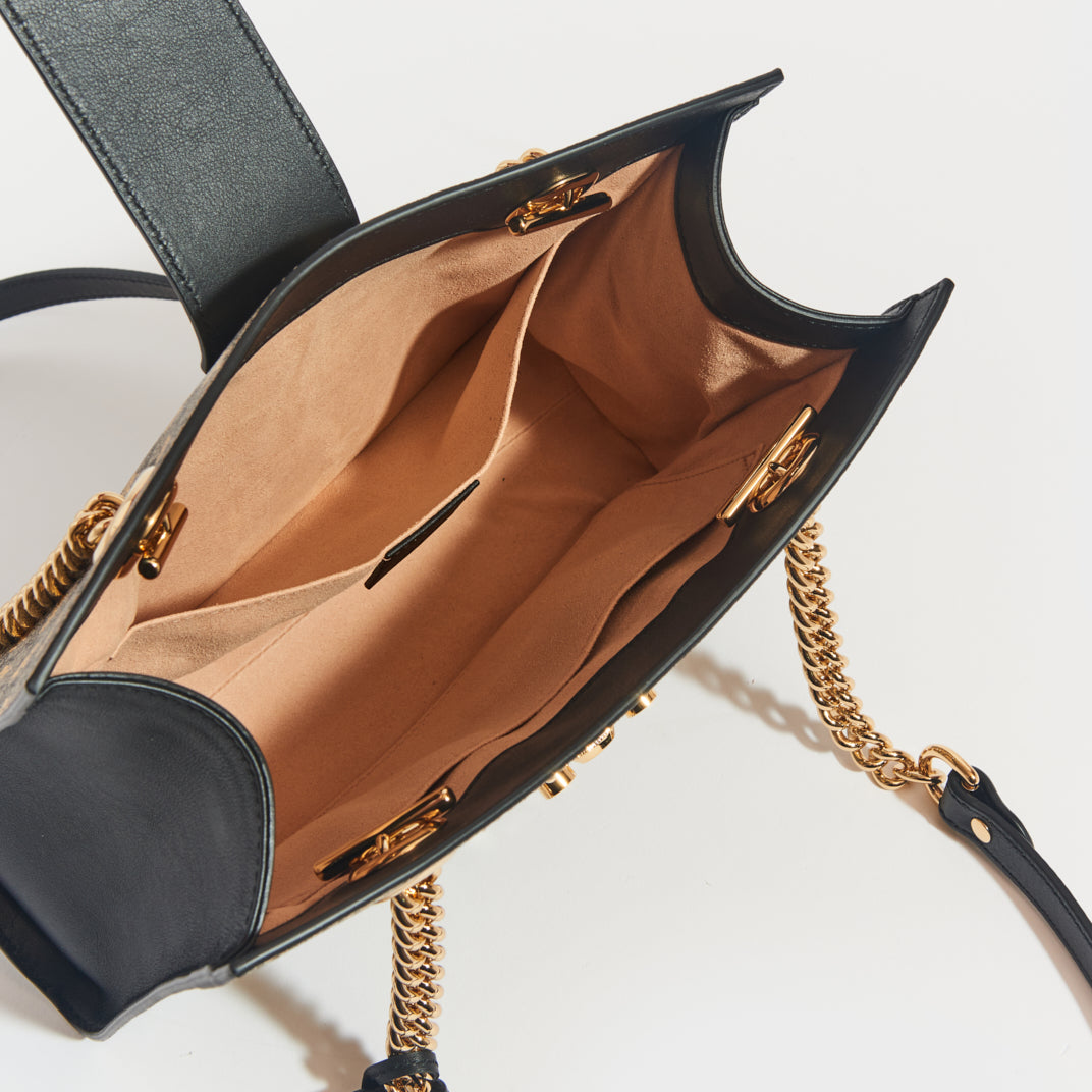 Gucci Mini GG Supreme Padlock Shoulder Bag - Black