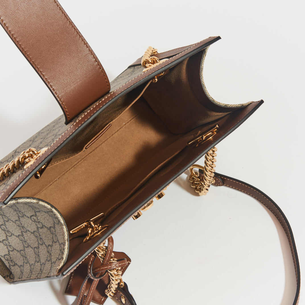Gucci Padlock GG Leather-trimmed Shoulder Bag