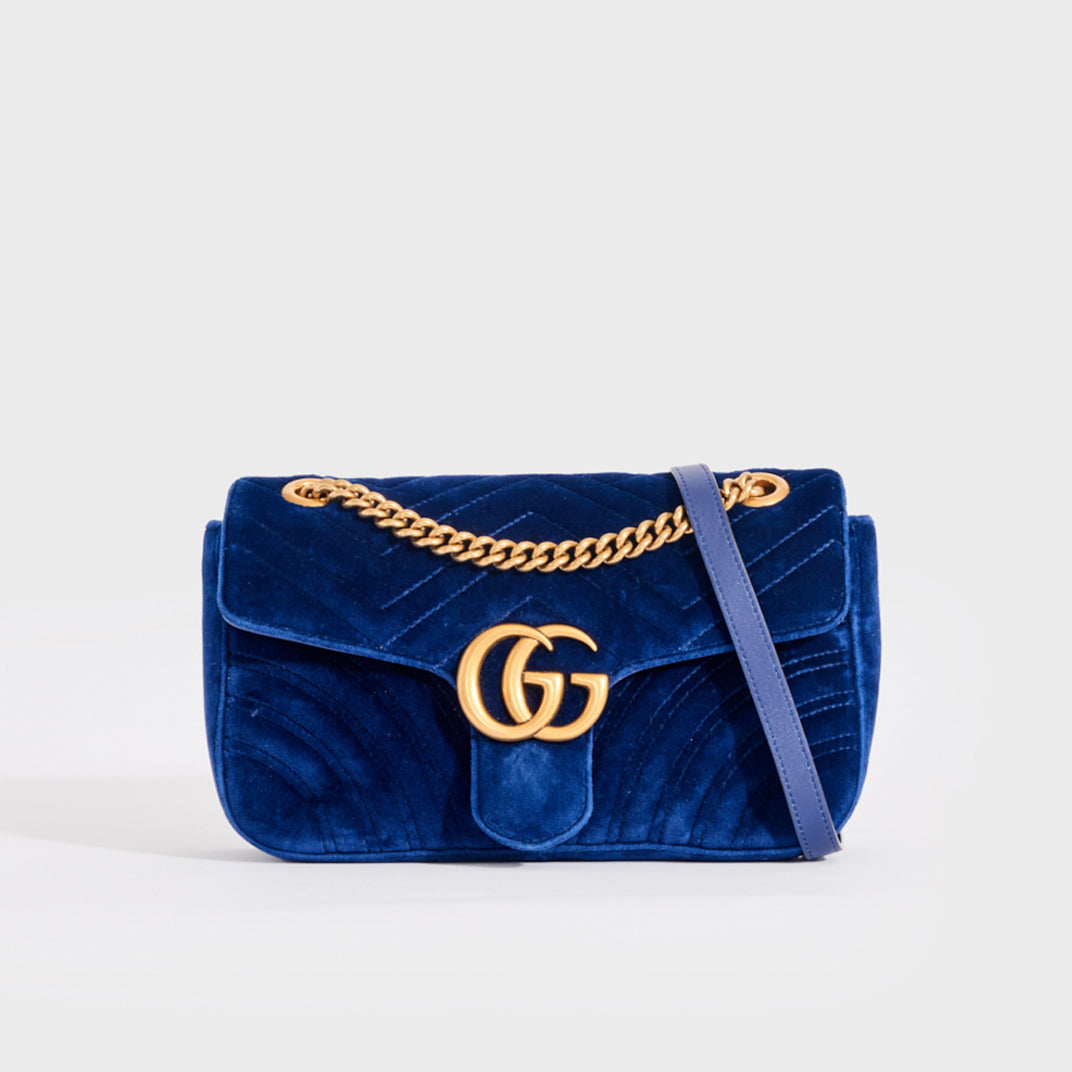 Gucci Marmont Shoulder Bag Gg Small Pastel Blue