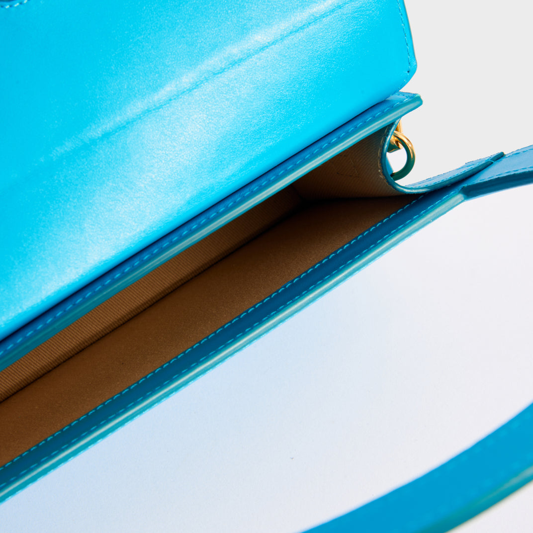 Le Sac Rond in Blue Leather