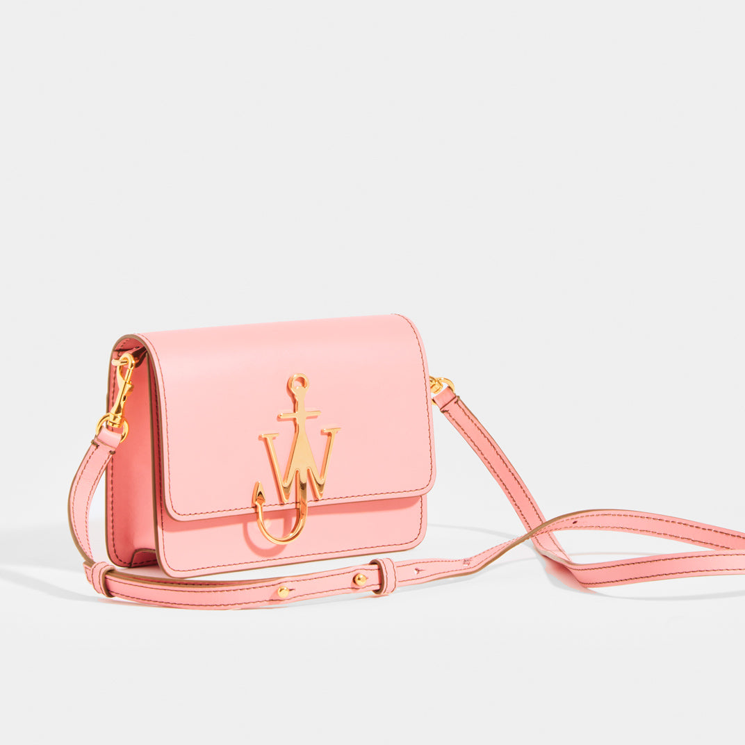 Anchor Logo Small Crossbody in Pink Leather
