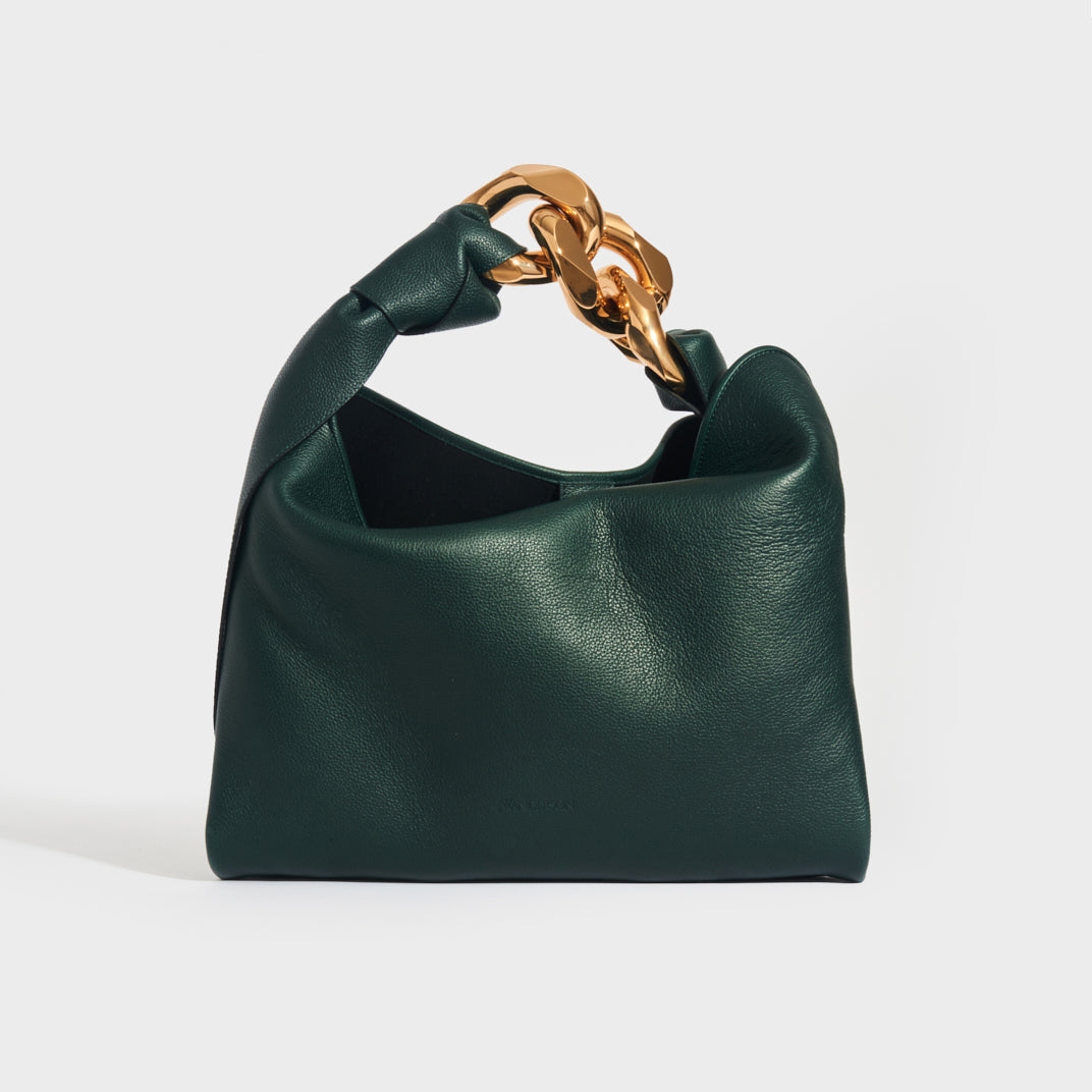 Small Hobo Chain Tote Bag in Green