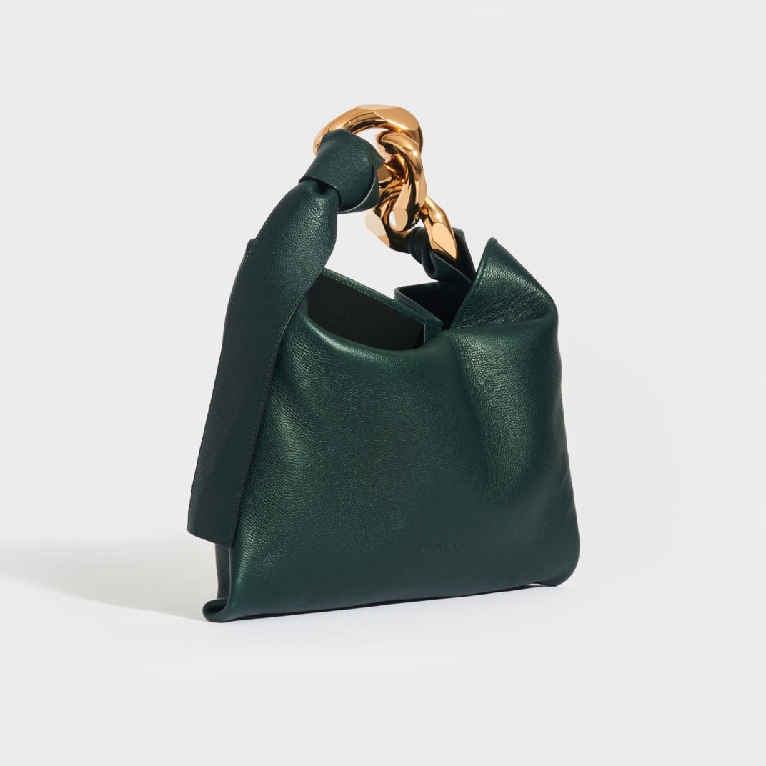 JW ANDERSON Small Hobo Chain Tote Bag in Green COCOON