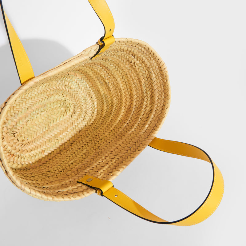 Large Basket Bag in Yellow