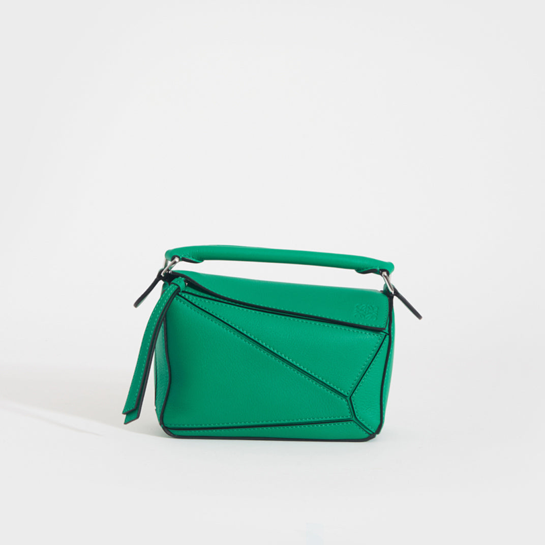 LOEWE Puzzle Mini Leather Bag in Green