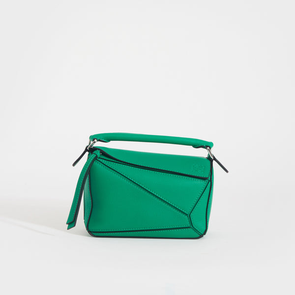 LOEWE Puzzle Mini Leather Bag Jungle Green COCOON