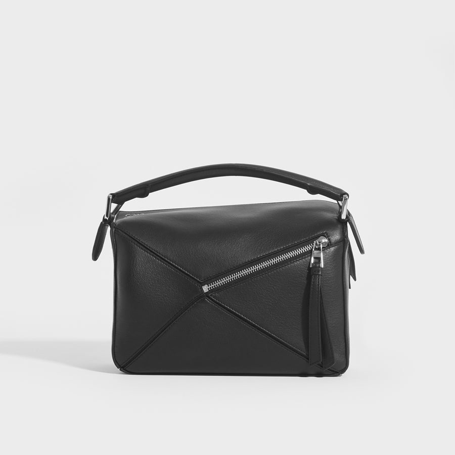 Puzzle Small Smooth Leather Bag in Black