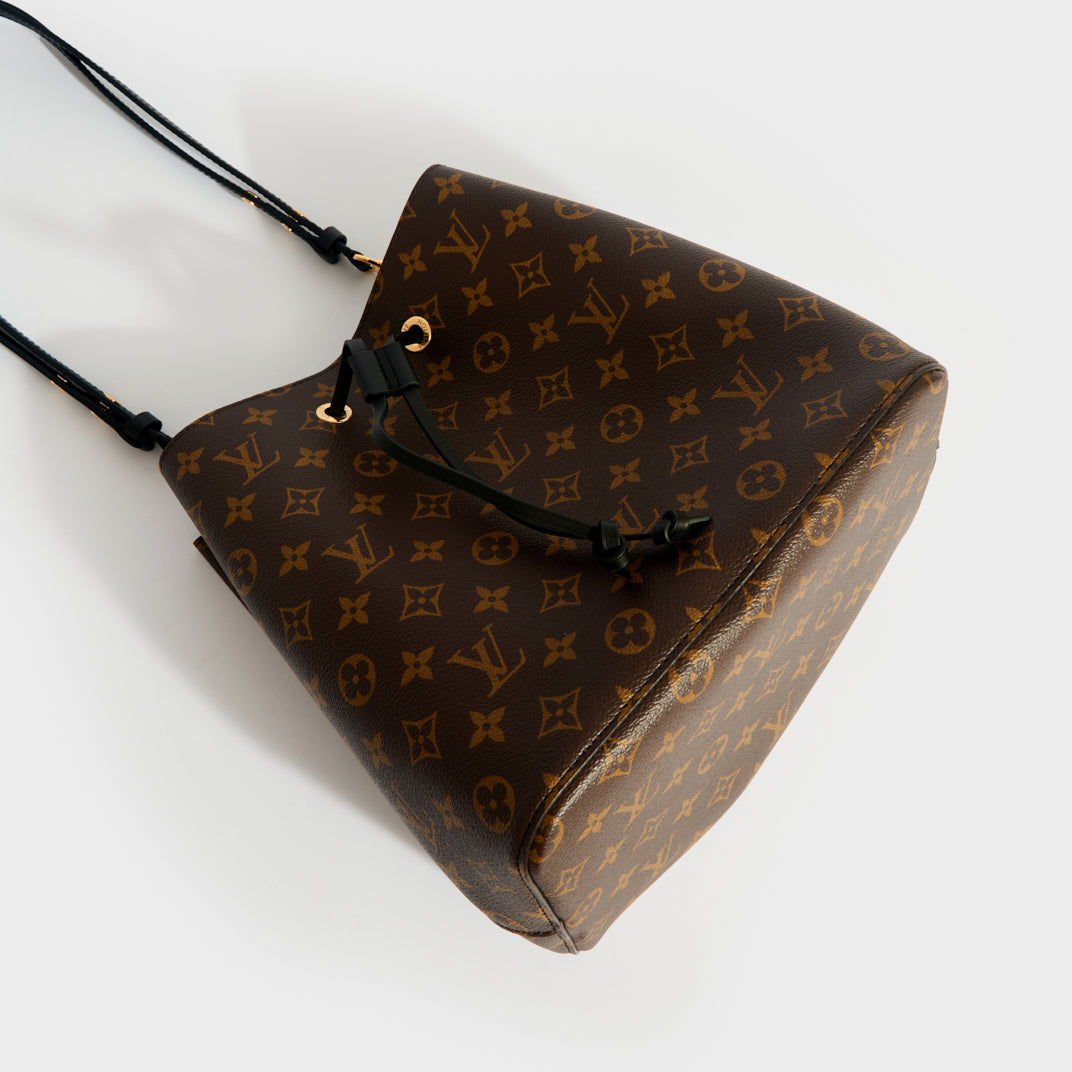Louis Vuitton NéoNoé Bucket Bag MM Brown Canvas and Black Leather