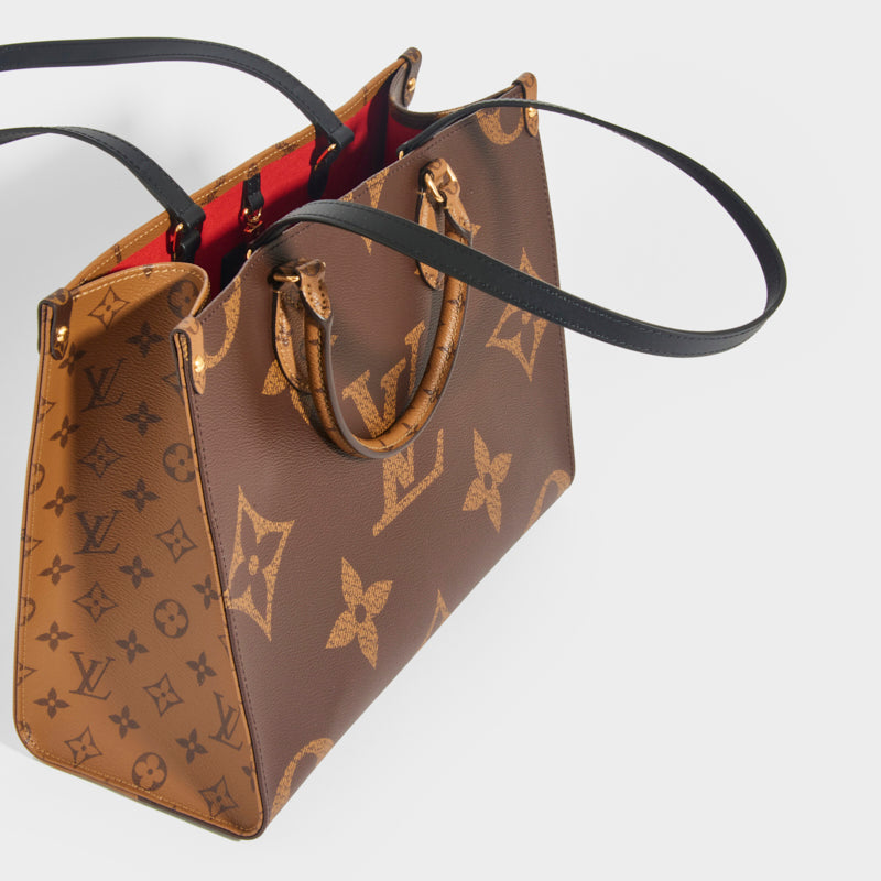 Louis Vuitton - Onthego MM - Brown and Tan Monogram Canvas Tote / Shoulder  Strap