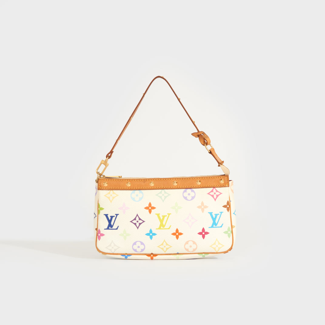 Pochette Accessoires Handbag in White Multicolour Monogram 2003 [ReSale]