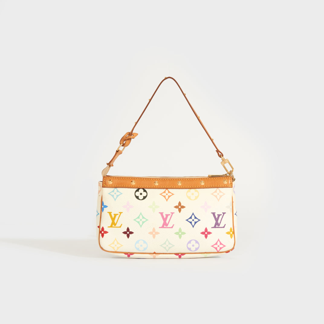 Pochette Accessoires Handbag in White Multicolour Monogram 2003 [ReSale]