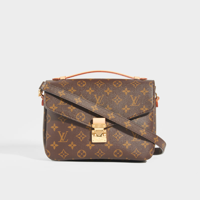 Front of the LOUIS VUITTON Pochette Metis Monogramme Canvas Crossbody