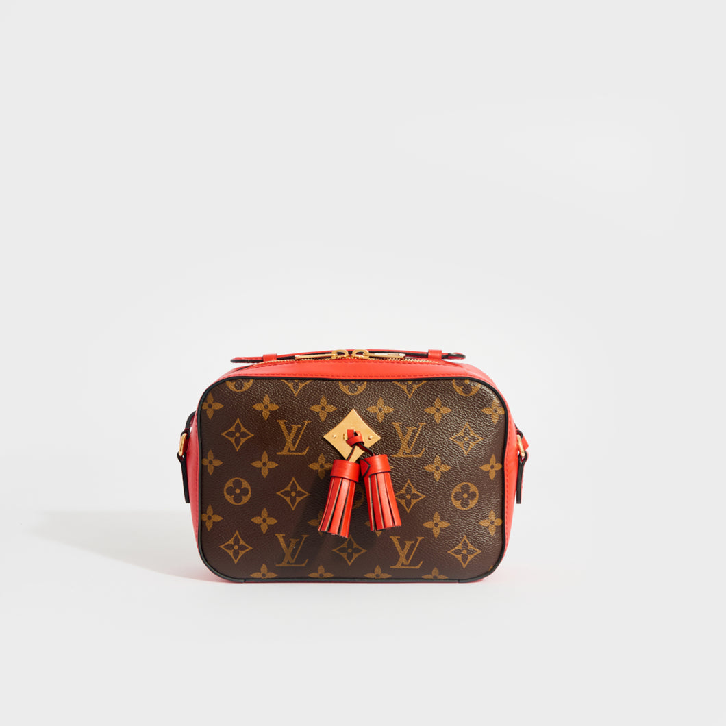 Louis Vuitton - Red Leather & Monogram Canvas Saintonge - Yahoo Shopping