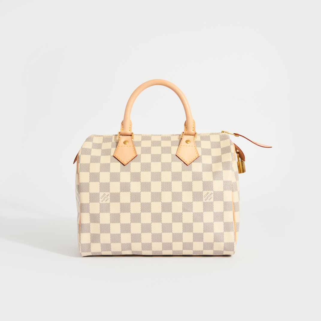 Front view of the LOUIS VUITTON Speedy 25 in Damier Azur Canvas 2012