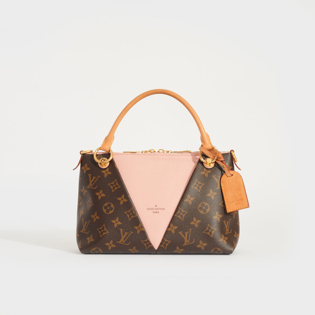 V Tote BB in Monogram Canvas and Pink Leather