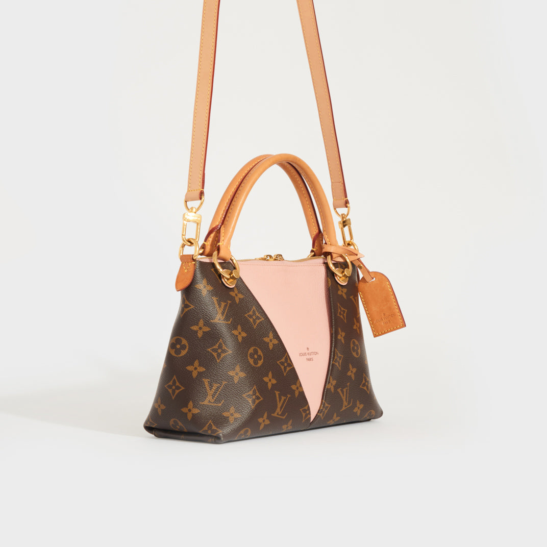 V Tote BB in Monogram Canvas and Pink Leather