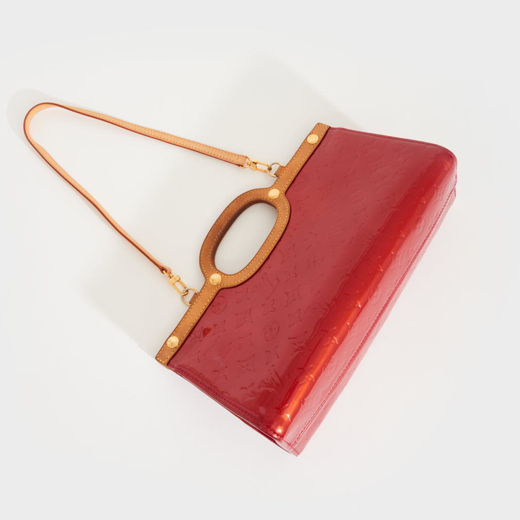 Louis Vuitton, Bags, Louis Vuitton Vernis Cherry Red Roxbury Drive  Shoulder Handbag