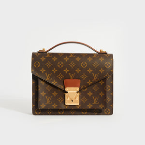 VERIFIED Louis Vuitton Monogram Monceau 28 Tote Shoulder Bag 