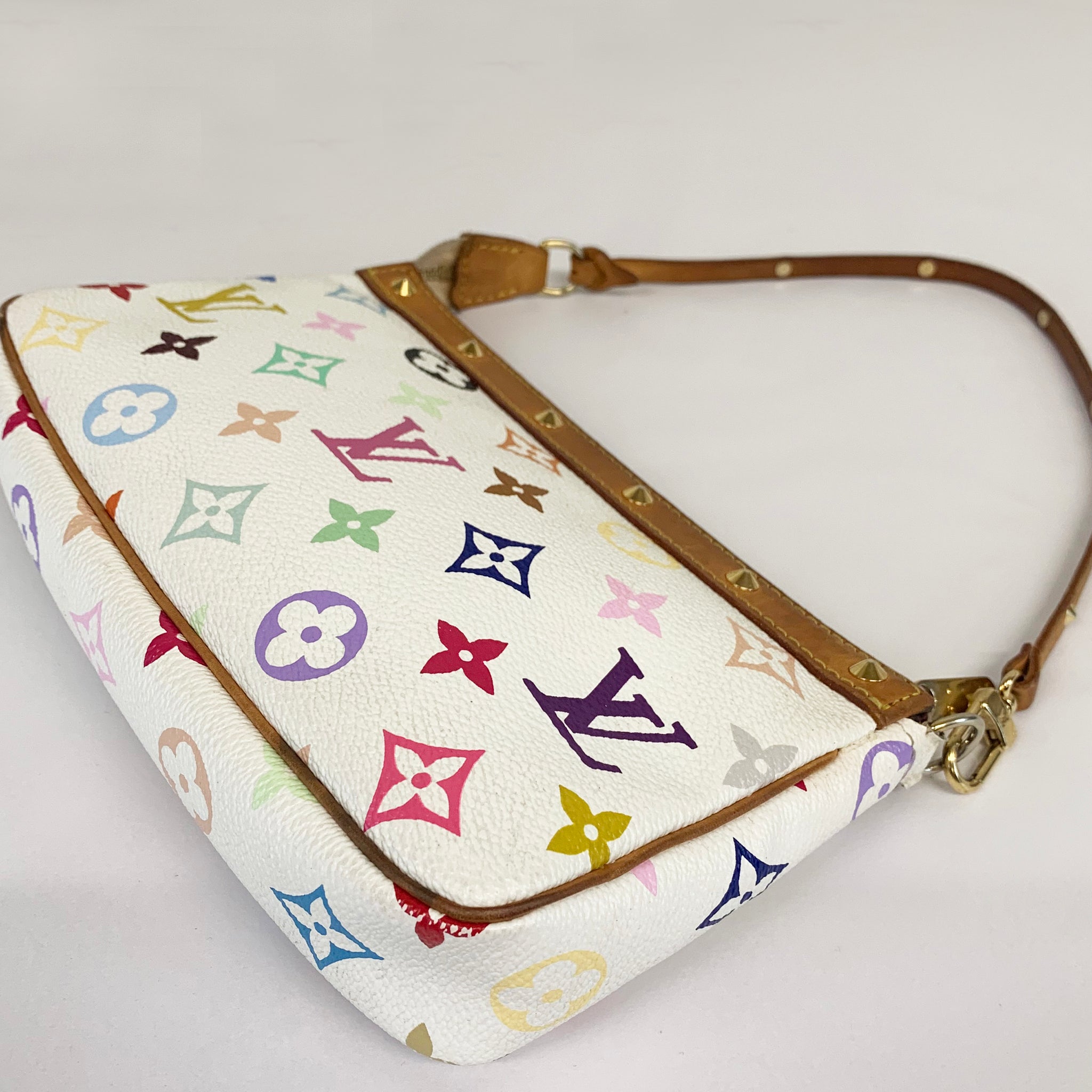 Louis Vuitton White Monogram Multicolore Coated Canvas Pochette Accessoires  Gold Hardware, 2003 Available For Immediate Sale At Sotheby's