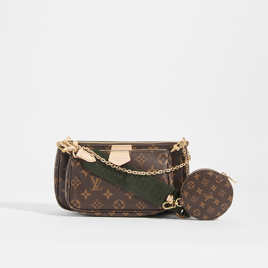 Louis Vuitton Multi Pochette Brown LV Print Khaki Green Strap Cross Body  Bag Accessories