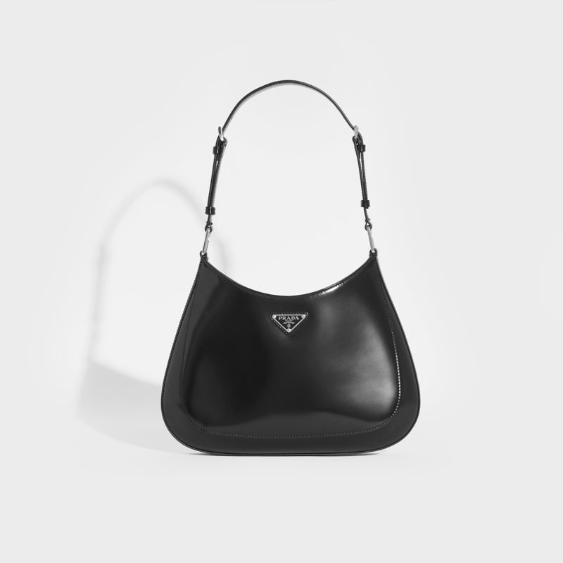 Prada Brushed Calfskin Cleo Shoulder Bag Black