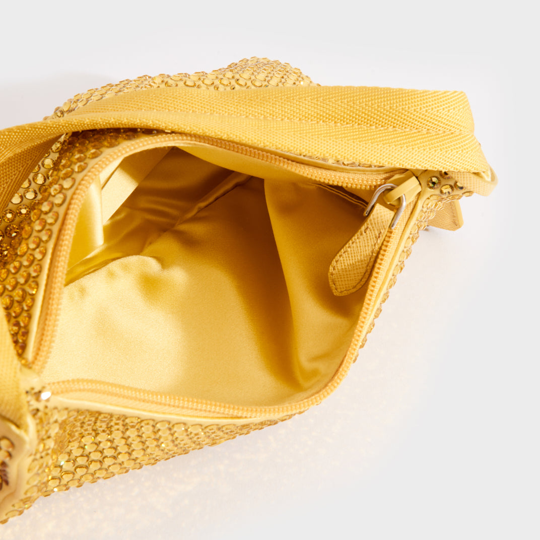 Prada 2000s Yellow Nylon Vanity Zip Bag · INTO