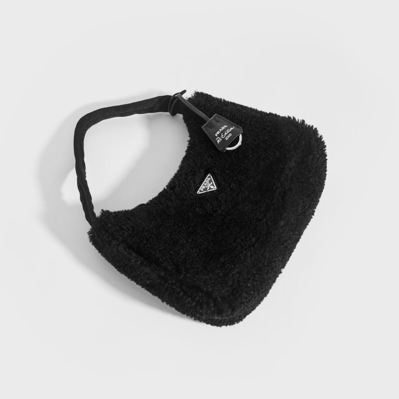 Prada Re-edition 2000 Shearling Bag in Black