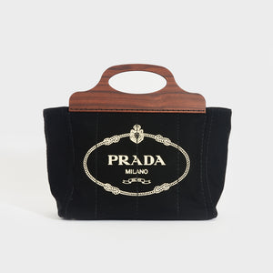 Prada Logo-Print Shearling Tote Bag