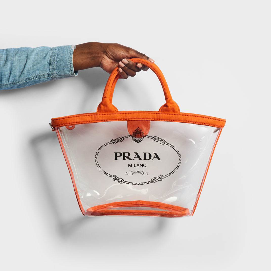 Sell Prada Orange Double Pochette Crossbody Bag - Orange