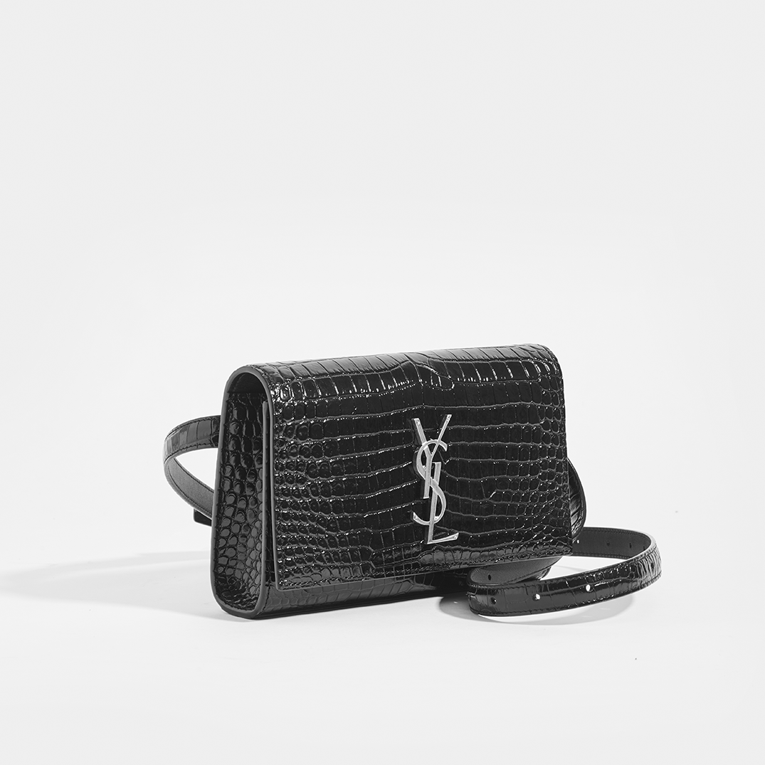 Kate Belt Bag in Croc Embossed Leather