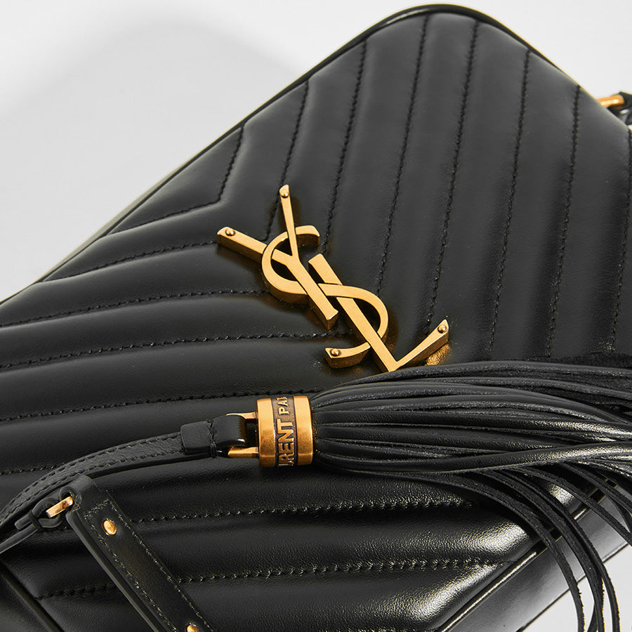 SAINT LAURENT Lou mini leather camera bag BLACK GOLD – Top Quality