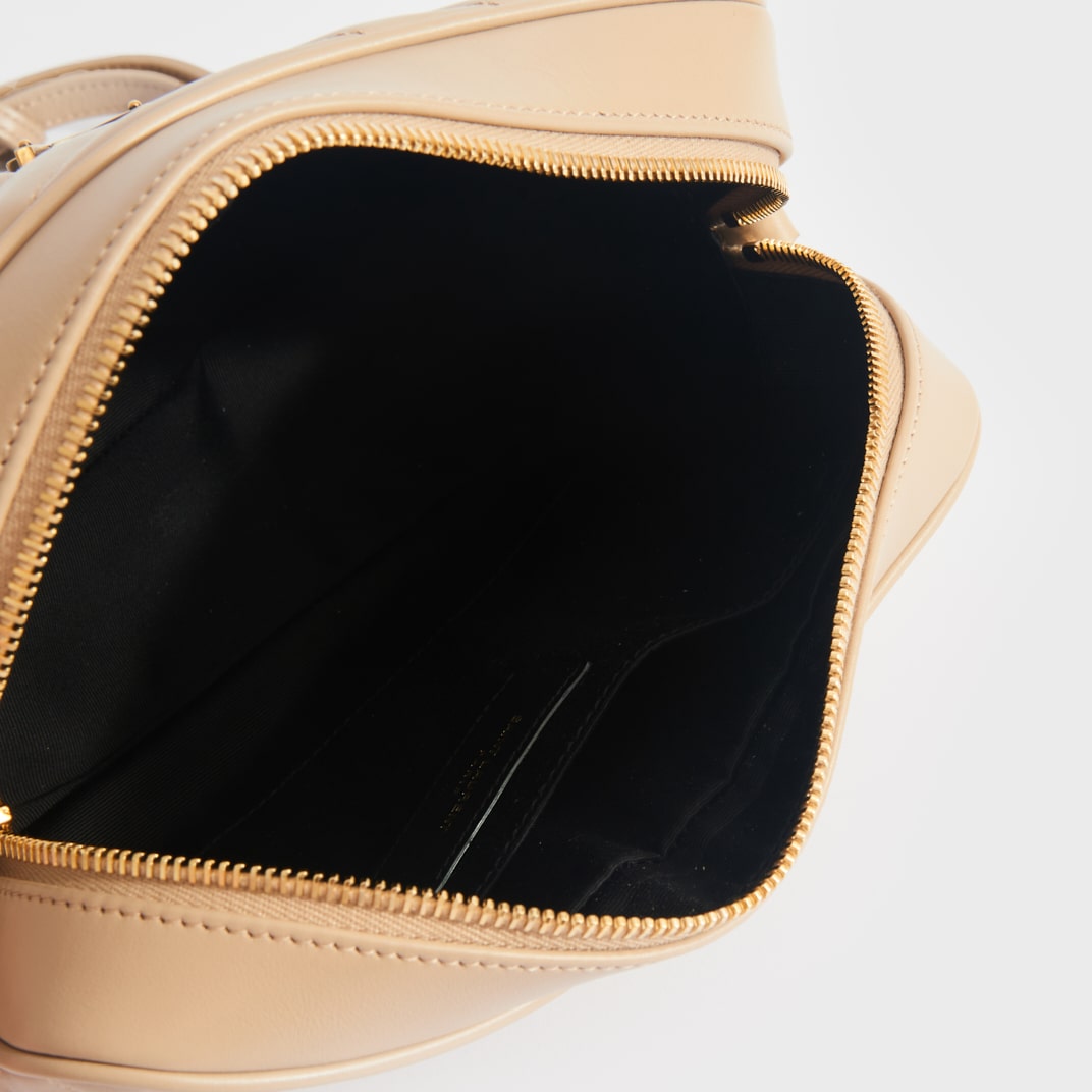 Saint Laurent Mini Lou Matelassé Leather Camera Bag - Dark Beige