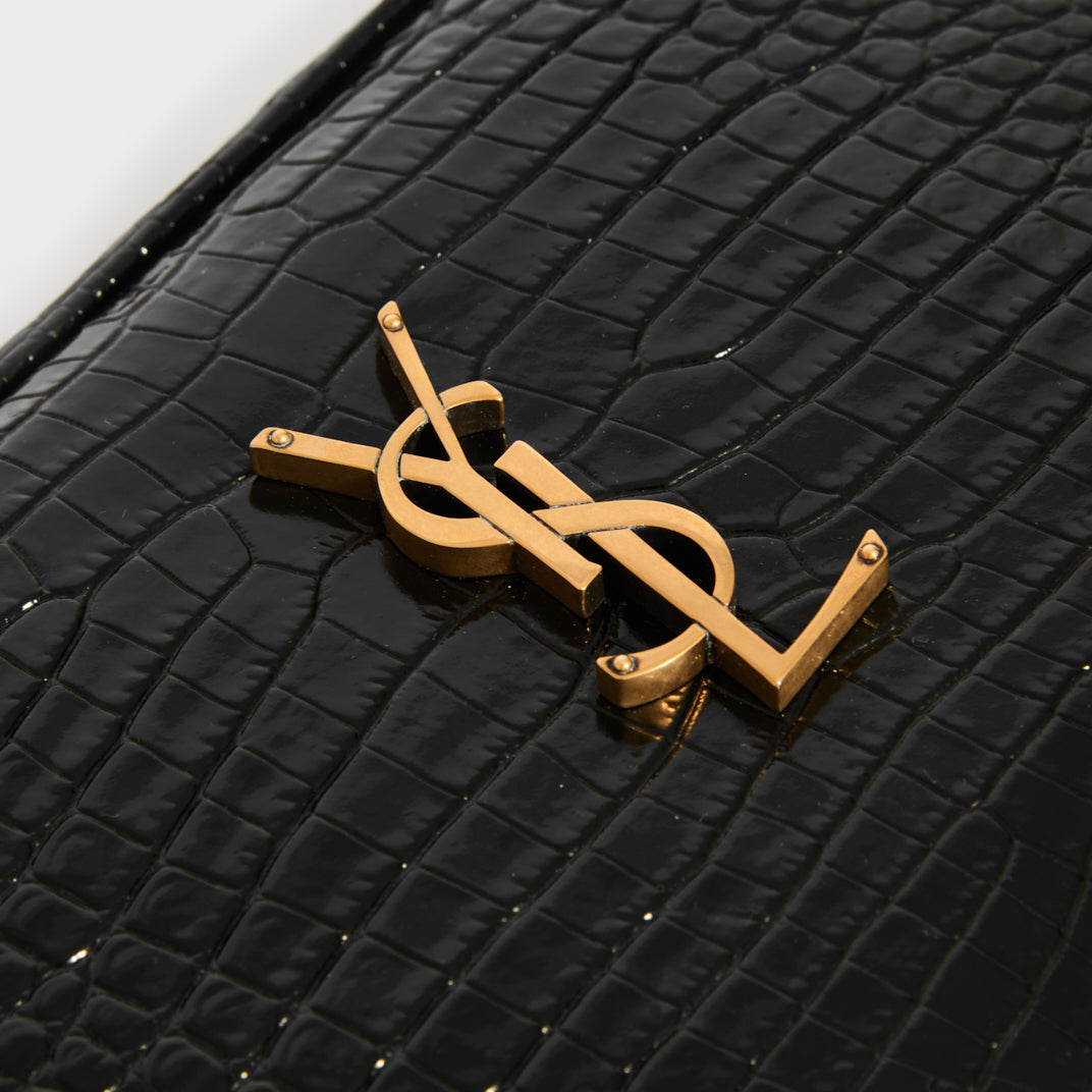 Saint Laurent Metallic Calfskin Small Classic Monogram Camera Bag Gold
