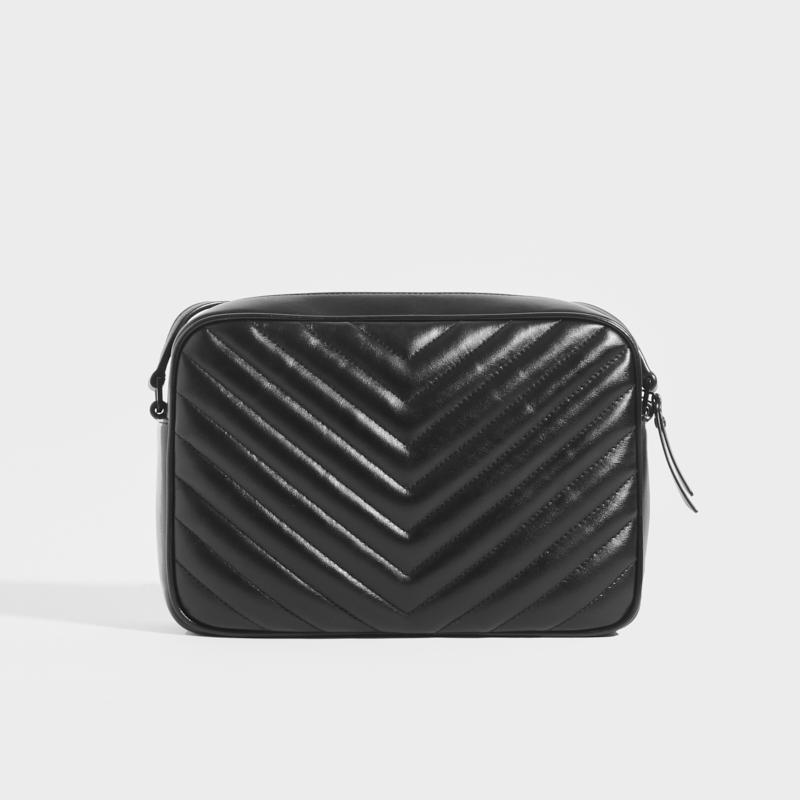 Lou Camera Bag in Matelassé with Black Hardware Leather