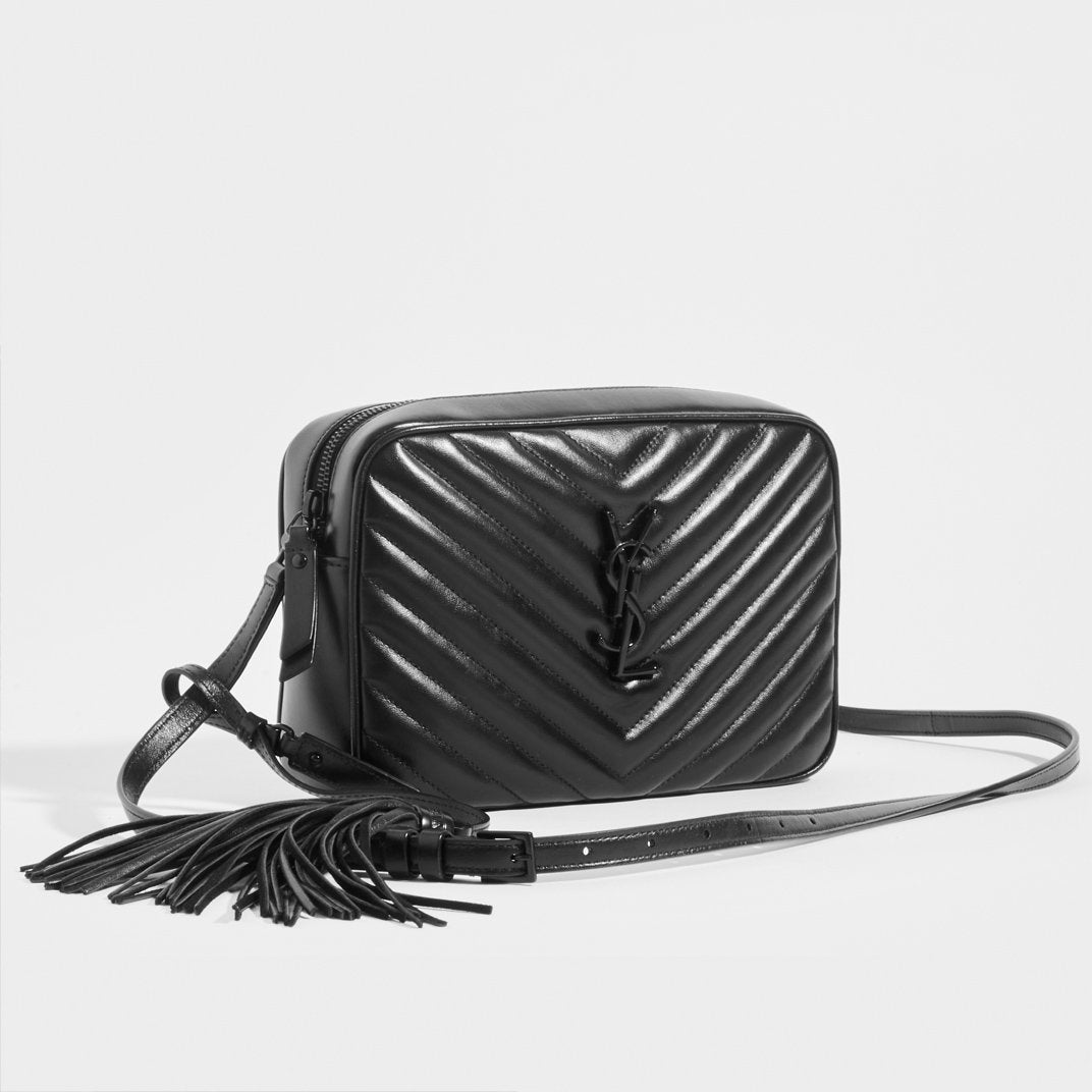 Lou Camera Bag in Matelassé with Black Hardware Leather