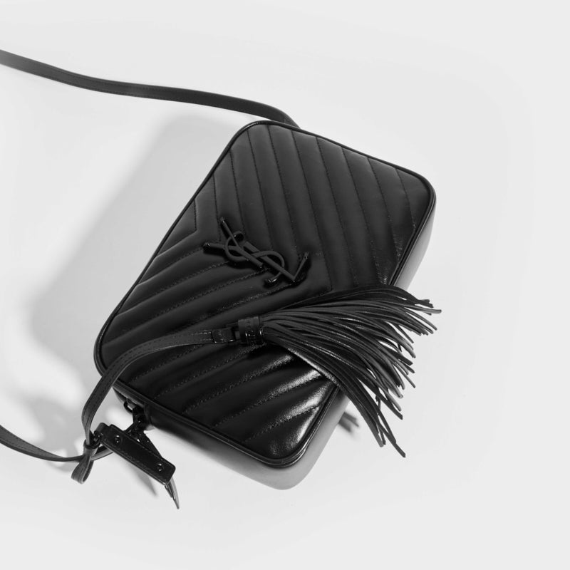 Saint Laurent Lou Matelassé Calfskin Leather Camera Bag Black