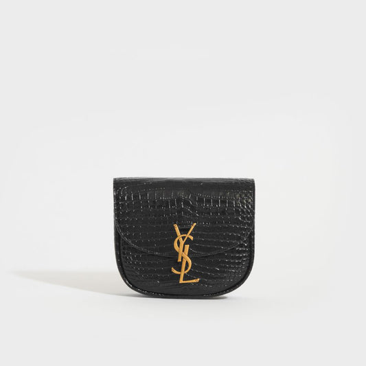 SAINT LAURENT Small Kaia Leather Shoulder Bag in Black