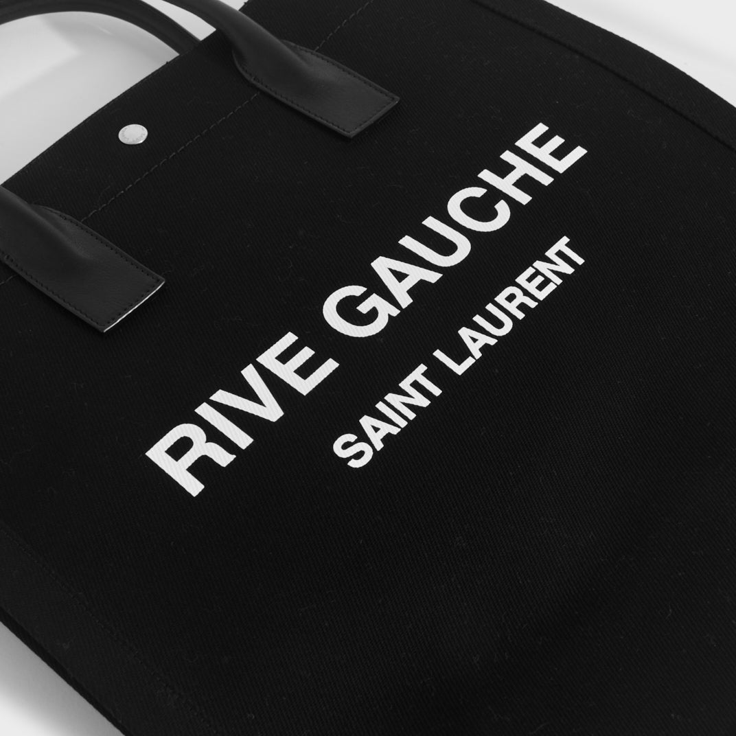 An Yves Saint Laurent Rive Gauche Bag in Black Patent Vinyl Circa