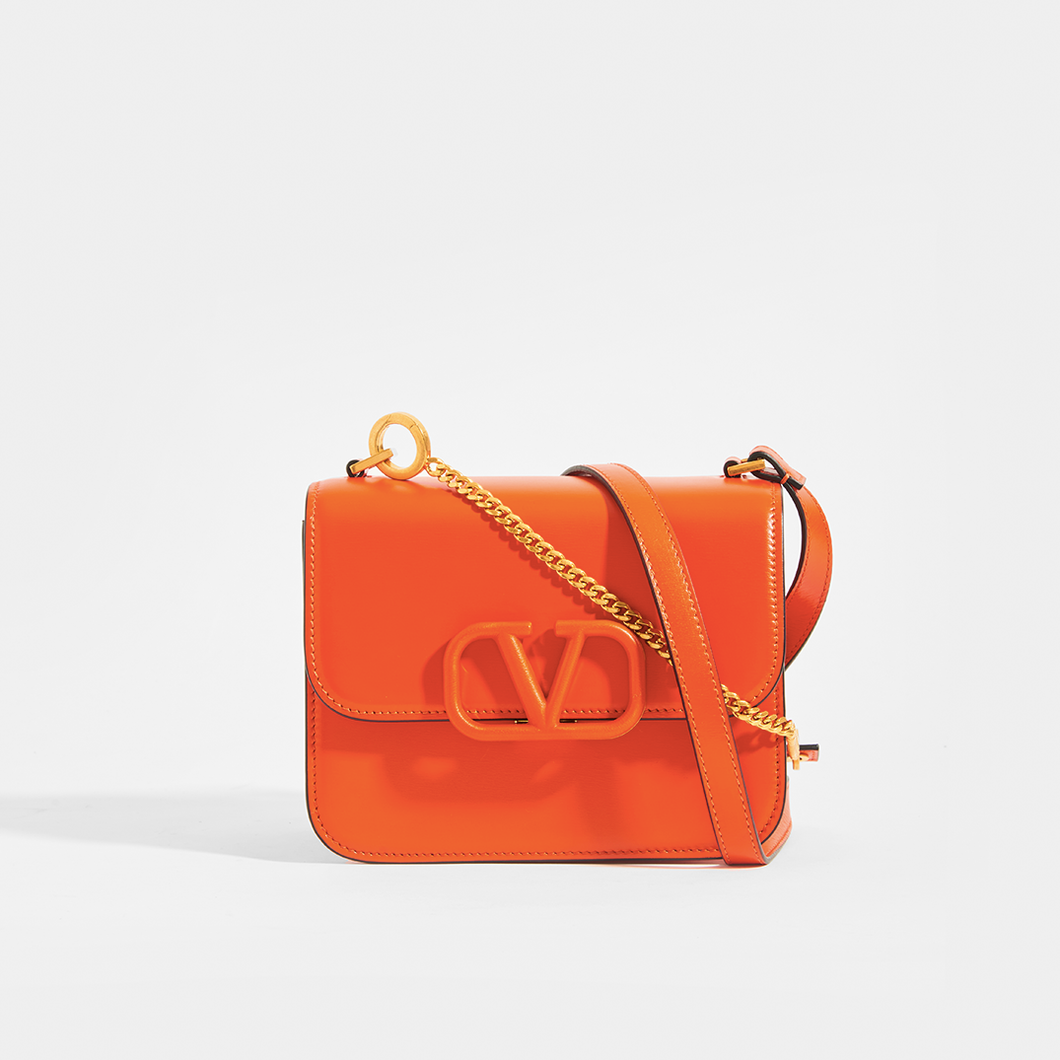 Valentino Garavani V Sling 2 Way Orange Crossbody Bag