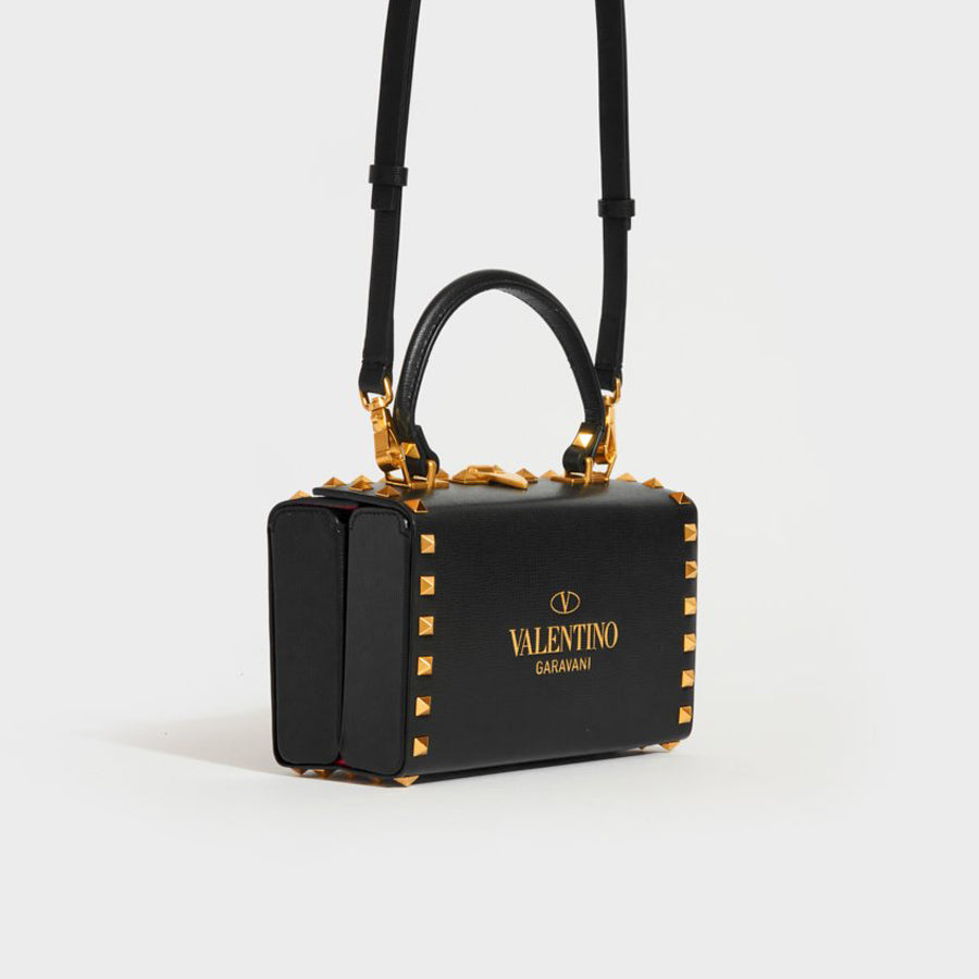 VALENTINO | Rockstud Leather Camera Bag in Black | COCOON